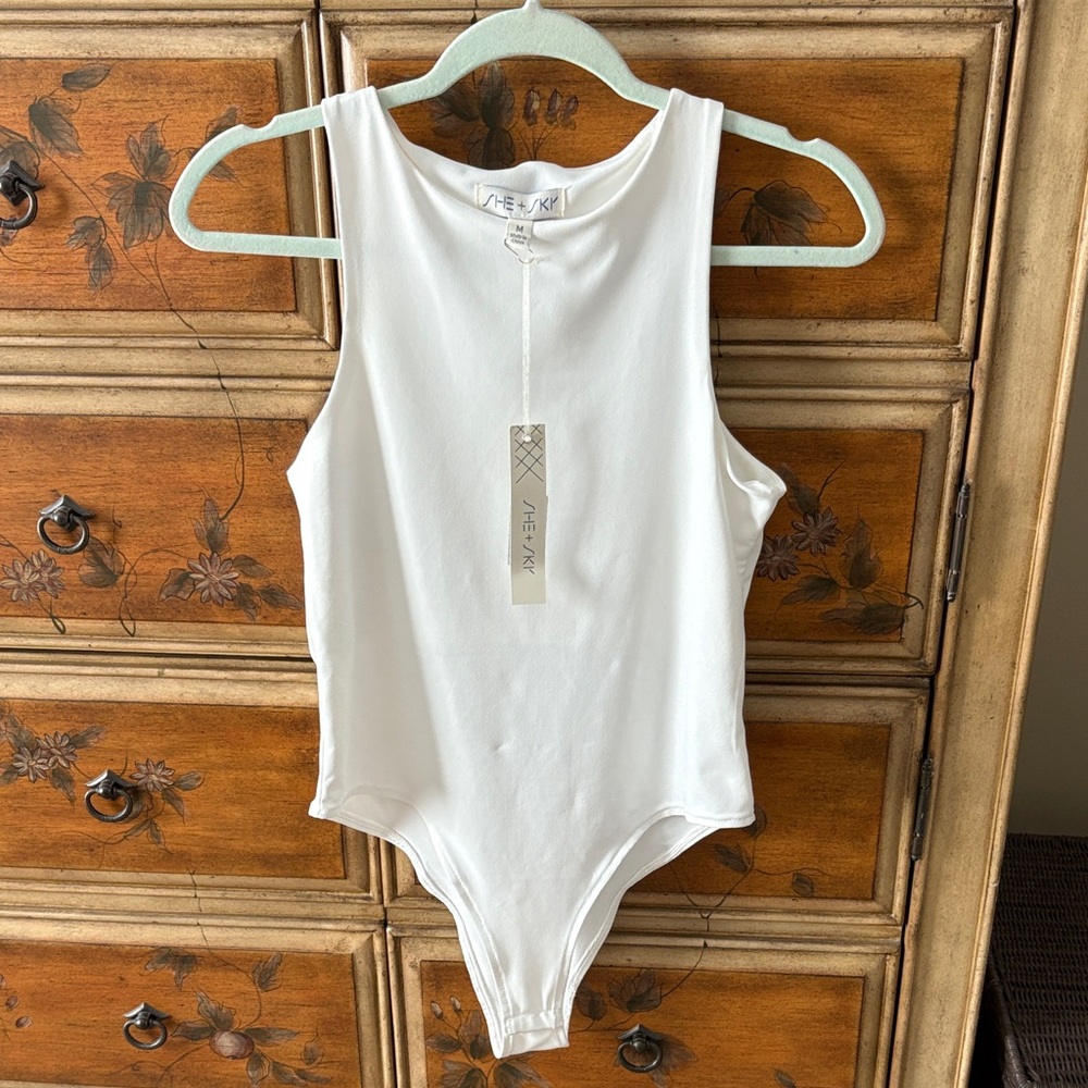 She + Sky Classic White Kids Bodysuit